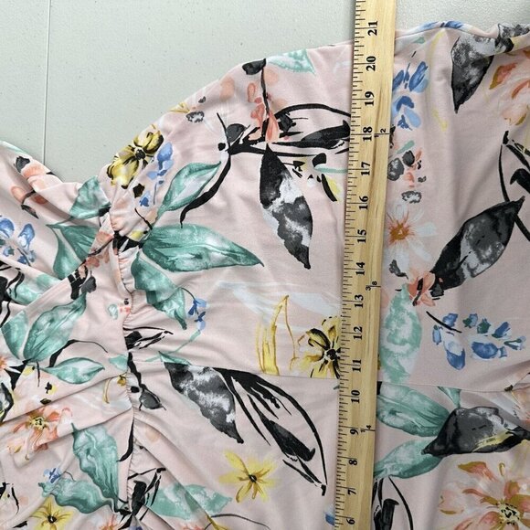 Bcbgeneration Jumpsuit Floral Pink Size S tie ankle Criss Cross Strappy Back - Picture 10 of 12